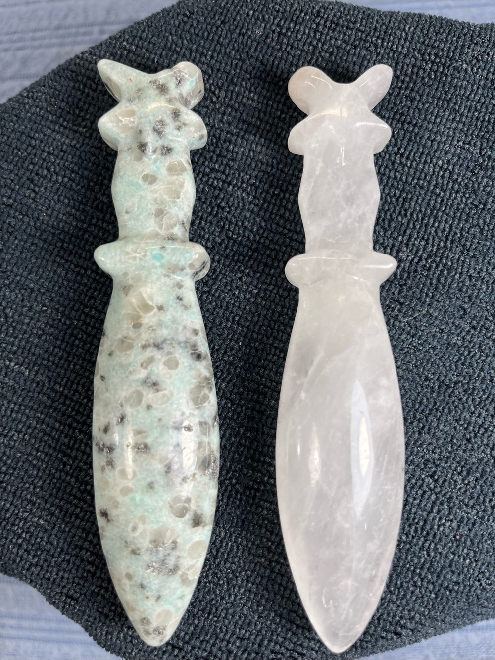 Halloween Dagger - Kiwi Jasper and Clear Quartz-Choice of one
